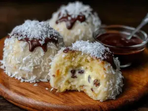 Cremige Kokoskuppeln mit Schokoladenboden - featured image