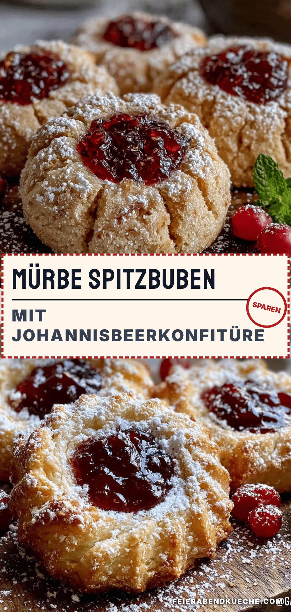 Mürbe Spitzbuben mit Johannisbeerkonfitüre recipe