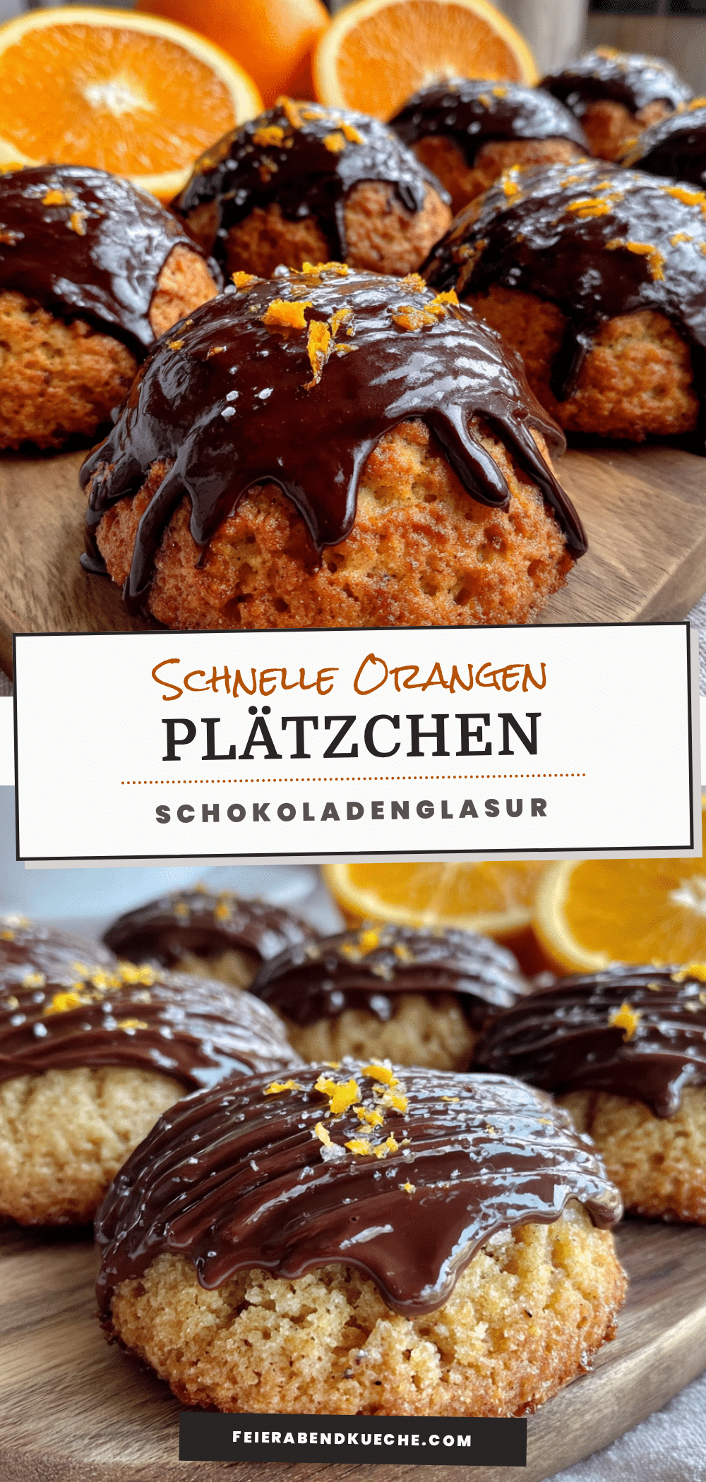 Schnelle Orangen-Plätzchen mit dunkler Schokoladenglasur recipe
